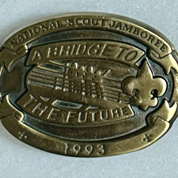 1993 National Scout Jamboree “A Bridge to the Future” Boy Scout Belt Buckle - Picture 3 of 7